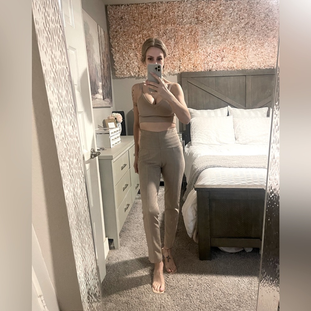 Tan suede leggings